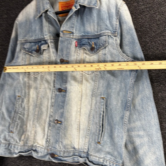 Levi Strauss & Co. Men's XL Light Wash Denim Trucker Jacket XL 100% Cotton Blue - Picture 5 of 8